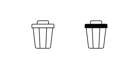 trash icon with white background vector stock illustration