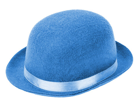 recommend clip art: Blue bowler hat isolated on a white transparent background