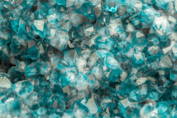 Aquamarine crystal mineral stone. Gems. Mineral crystals in the natural environment. Texture of precious and semiprecious stones. shiny surface of precious stone