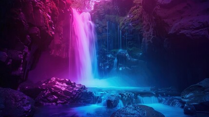 The falls are red, green and yellow.