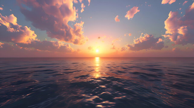 A serene sunset over a vast ocean