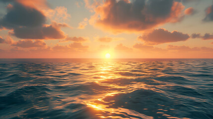 A serene sunset over a vast ocean