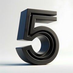3d silver number 5