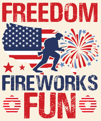 Freedom fireworks fun Graphic Design
