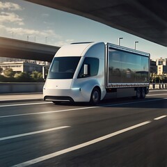 truck on the highway, truck on the road, ai truck, luxury truck, cyber truck