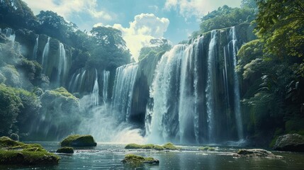 Naklejka premium beautiful waterfalls in the world