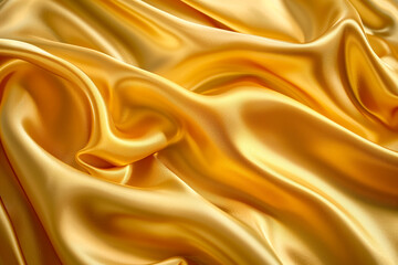 Fototapeta premium Gold metallic silk flowing wave luxury trendy background. Background for presentation