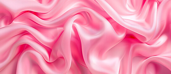 Obraz premium Pink metallic silk flowing wave luxury trendy background. Background for presentation