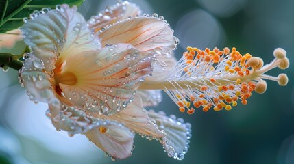 Detailed photographs of flowers displaying glossy leaves and stamens