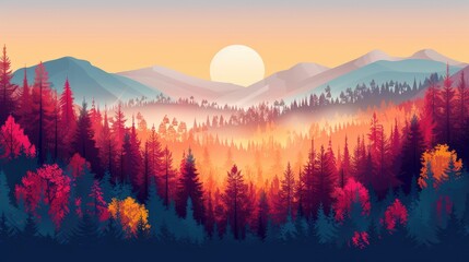 The autumn colors as they transform an old growth forest into a vibrant of deep reds and bright yellows
