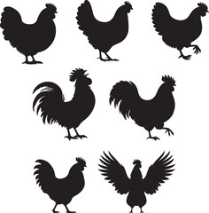 Chicken silhouette on a white background