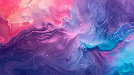 abstract liquid color flow background in pink blue purple and red hues grainy texture digital art