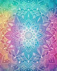 Colorful Mandala Pattern with Gradient Background
