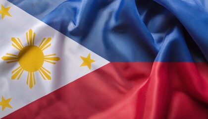 world flag pride or Olympic games or the Olympics concept of a Flag of the country Philippines with blue, red bands and white equilateral triangle at hoist, Isolated with colors and design, texture