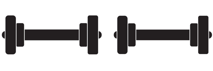Dumbbell for gym icon , black sign design