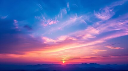 Fototapeta premium breathtaking sunset sky with vibrant hues of blue purple and orange ethereal atmospheric landscape