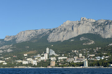 View from the Black Sea to Gaspra, Yalta, Crimea