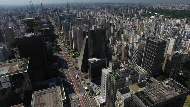 Aerial view of Paulista Avenue, S&atilde;o Paulo, Brazil
