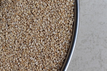 White sesame seeds clicked in India