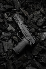 Air gun. Modern pneumatic weapon for air soft, sports and entertainment. A dummy, a copy of a real...