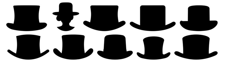 Hat cap silhouette set vector design big pack of illustration and icon