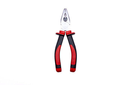 red and black pliers on white background clip art preview