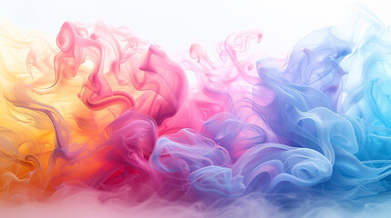 Fototapeta premium Background of Smoke or silk flowing pastel colored a bright mix of yellows, blues, pinks ,LGBTQ and glister with copy space.