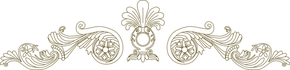 Vector illustration sketch ethnic floral vintage classic detailed design drawing