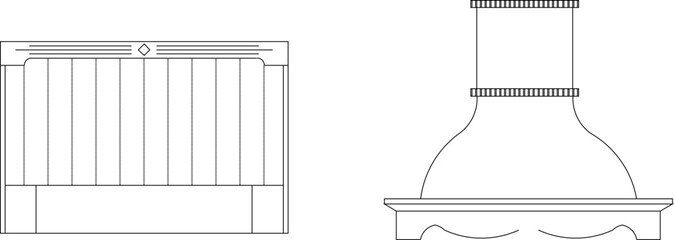 Vector illustration sketch of kitchen hose design drawing for restaurant kitchen