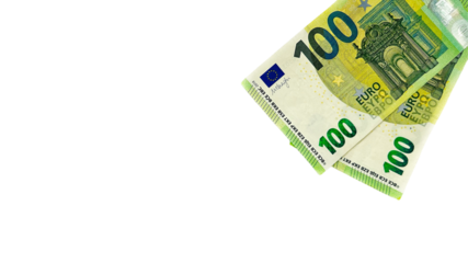 100 euro banknotes isolated on white