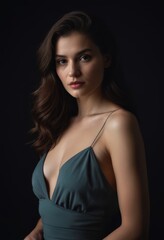 Naklejka premium portrait of a model, closeup of a woman, face close up