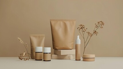 ecofriendly and minimalist product packaging mockups for a natural cosmetics line perfect for branding presentations highresolution