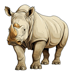 Fototapeta premium White Rhinoceros on White Background