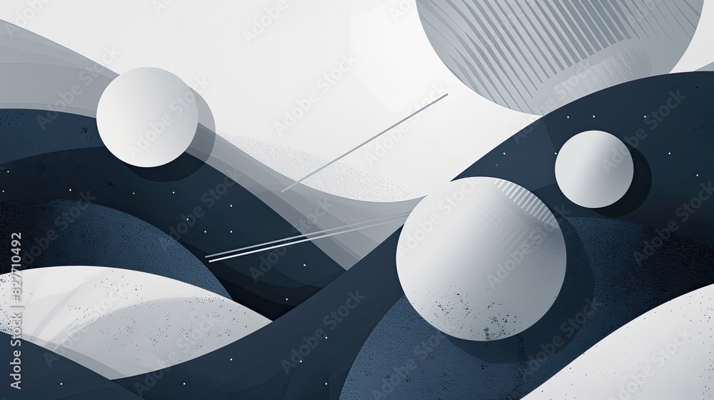 Poster geometric shapes and lines in a tech-inspired digital background with a modern aesthetic