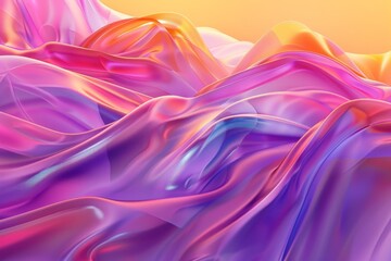 Obraz premium A colorful, flowing piece of fabric with a bright orange hue