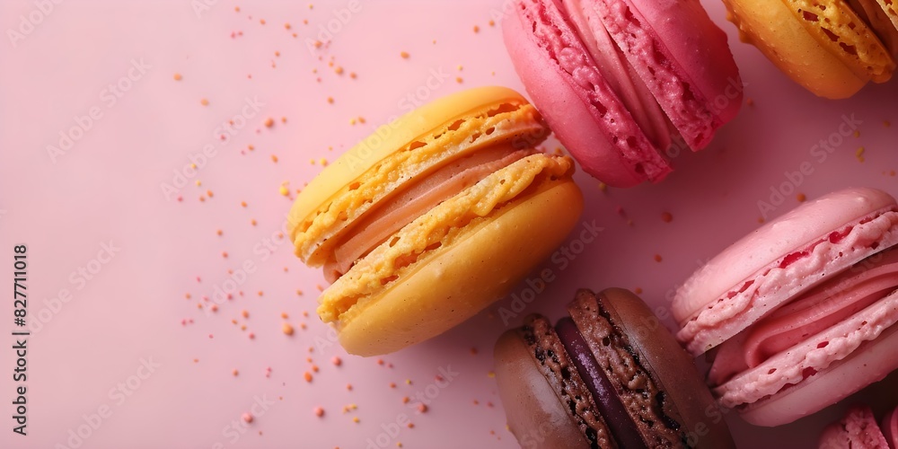 Poster pastel background with macaroon design: centered copy space and selective focus. concept pastel back