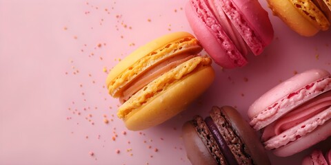 Pastel Background with Macaroon Design: Centered Copy Space and Selective Focus. Concept Pastel Background, Macaroon Design, Centered Copy Space, Selective Focus