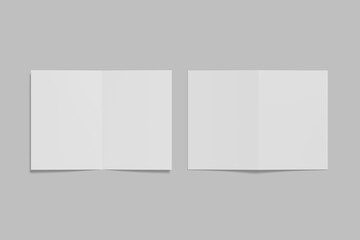 Blank bifold brochure mockup  3D render
