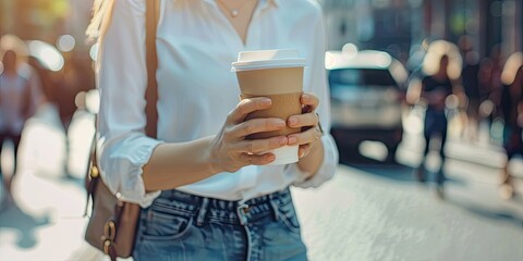 Person Enjoying Hot Coffee To-Go Outdoors