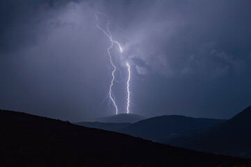 lightning in the mountains