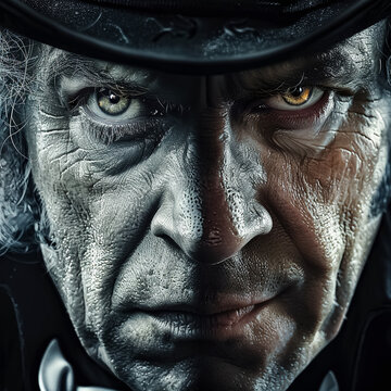 A dramatic portrait of a respectable Victorian gentleman, demonstrating the deep conflict and duality within one man. Аllusion on the topic Dr. Jekyll and Mr. Hyde