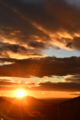 Orange Clouds Sunset Hills Desert Moody Inspirational Motivational
