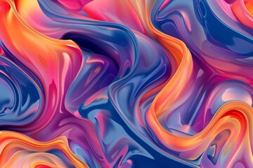 Fototapeta premium A colorful, flowing piece of fabric with a blue and orange swirl