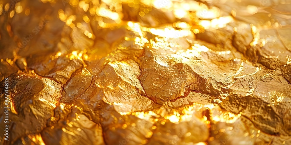 Poster creating a vibrant luminous yellow backdrop with a shiny gold texture for designs. concept backdrop 