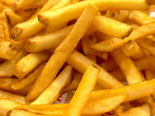 Close up view of French fries. No people Backgrounds.