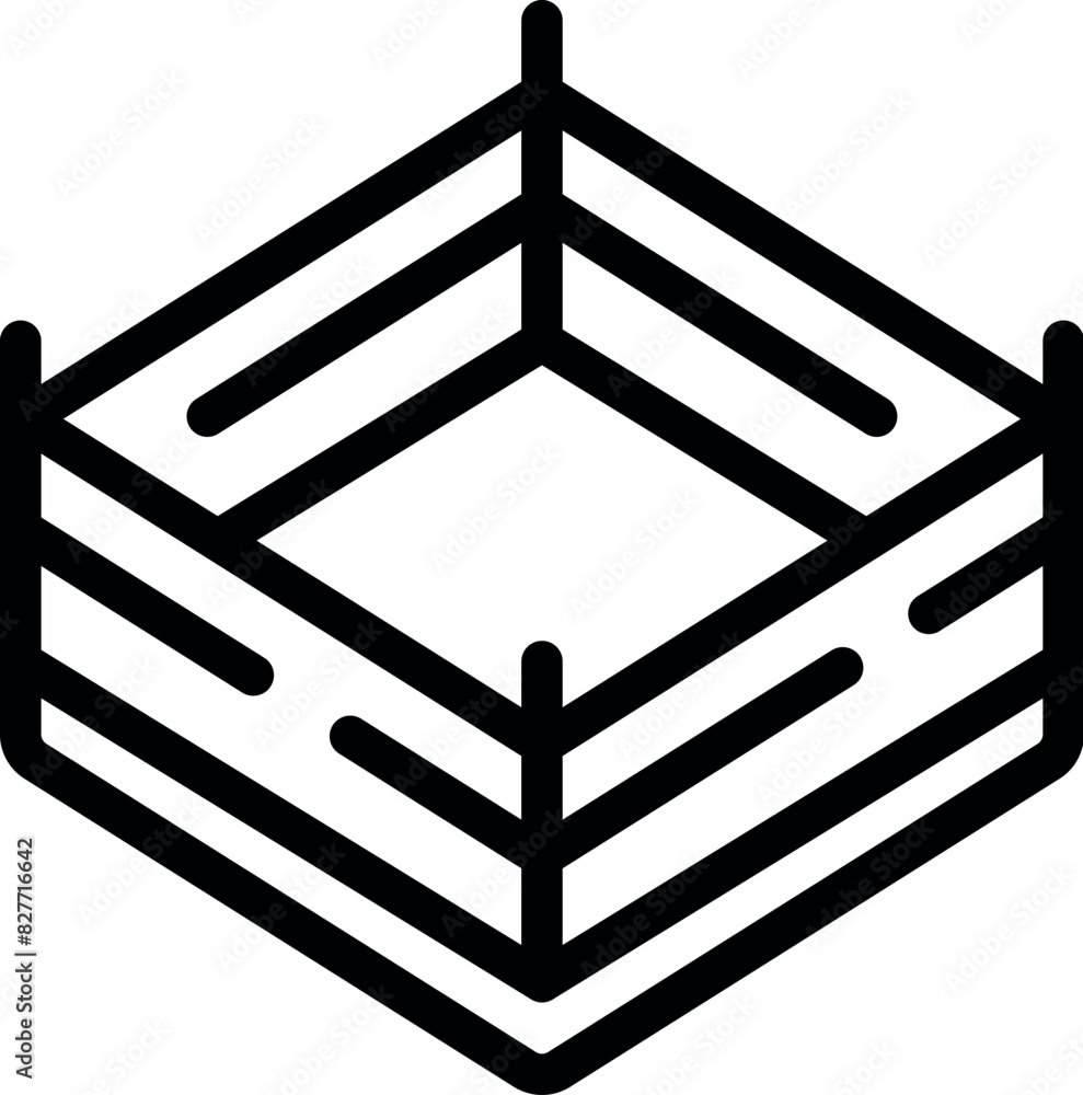 Poster geometric hexagonal line art icon in black and white vector design, abstract minimalist 3d simplicit