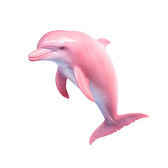 Pink dolphin on transparent background