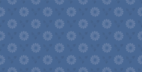 Seamless fabric pattern of flowers and leaves.
