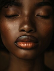 Close-Up of a Womans Face With Eyes Closed