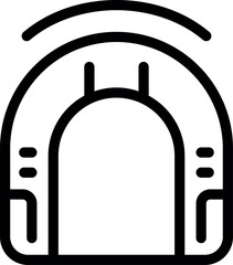 Obraz premium Vector icon depicting a sleek, modern backpack in outline style, suitable for educational or travel design